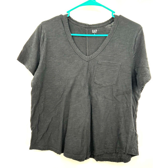 Gap size Medium black short sleeve t-shirt top front‎ pocket - Picture 1 of 4